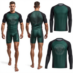 Camiseta de Compresión para Hombre con Pedrería Esmeralda, Manga Larga, Secado Rápido, para Gimnasio, Fitness, Deportes, Venta al Por Mayor - Product Image 4