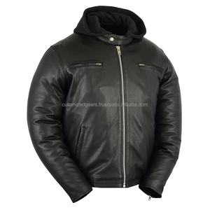 Nouvelle veste coupe-vent en cuir noir pour homme, style motard, col roulé, fermetures éclair robustes, respirante, tendance hiver - Product Image 6