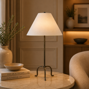 Lampe de table en métal Bluebell Pearl avec abat-jour imprimé floral, construction en fer durable, éclairage d'ambiance doux pour les maisons élégantes - Product Image 6