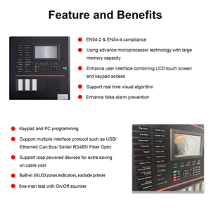 Panel de Control de Alarma contra Incendios Direccionable con Pantalla LCD de 24 V CC, Aprobado por CE EN54 - Product Image 2