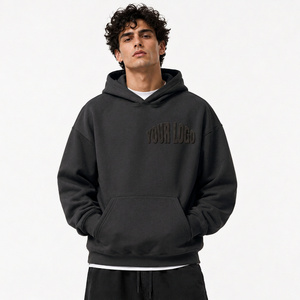 Sudadera con Capucha Extra Grande de Algodón Grueso Personalizada para Hombre, Estilo Urbano, Informal, para Uso Diario - Product Image 6