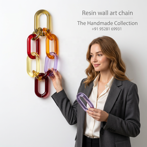 <b>Resin</b> Wall Art Chain Handmade Irregular Shape Sculpture Swill Pattern Fashion Home Decoration Multi Color Modern Art Piece - Product Image 1