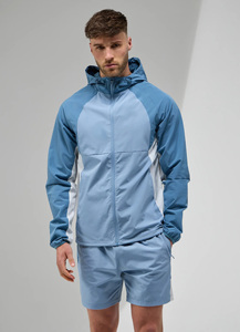 Chaqueta Cortavientos con Capucha para Hombre, Color Sólido, Cierre de Cremallera, Estilo Deportivo Casual para Exteriores, Material de Poliéster para Primavera - Product Image 1