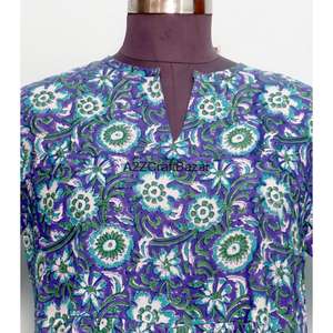 Robe longue maxi à imprimé floral, col en V, en coton, style Y2K, pour femme, tenue de soirée bohème décontractée, fabriquée et exportée par un fabricant indien. - Product Image 2