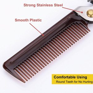 Professional High Quality Stainless Steel Folding Comb Pocket Comb for <b>Men</b> and Women Black White Pink And Multicolor Custom Log - Product Image 4
