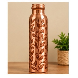 <b>Copper</b> <b>Water</b> <b>Bottle</b> With Honeycomb Texture Portable Travel Use - Product Image 2
