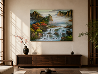 Peinture sur toile de paysage en cascade, art mural moderne, taille personnalisée, décoration intérieure B&C ART