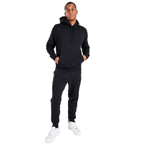 Ensemble de survêtement décontracté et sportif pour homme grande taille, avec jogging et sweat à capuche, logo personnalisable, 100% coton uni, haute qualité, respirant, ODM - Product Image 5