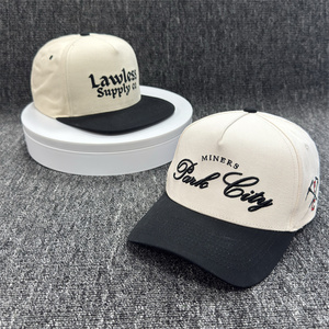 Custom Wedding Gift 5 Panels 3D Embroidery Logo Custom Gorras <b>Hat</b> Two Tone Baseball Cap <b>Flat</b> or Curved Brim Fashion Sport Cap - Product Image 1