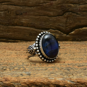 <b>Labradorite</b> <b>Ring</b> 925 Sterling Silver Natural Gemstone Blue Fire Flash <b>Ring</b> Handmade Jewelry for Women - Product Image 2