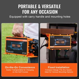 Caricabatterie Intelligente per Golf Cart 36 Volt 18 AMP con Spina Crowfoot Compatibile AGM/GEL/EFB MF, Cassa in Alluminio per Club Car Crowfoot - Product Image 6