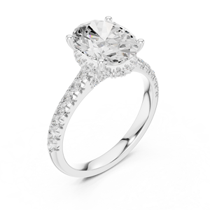 Componente de Anillo Halo de Corte Ovalado Personalizado, Configuración de Anillo con Gema Redonda de Múltiples Tamaños, Diseño de Anillo en Fase Pre-Producción - Product Image 6
