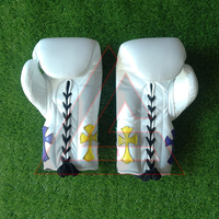 Nouveaux gants de boxe professionnels Winning Pro Fight, couleur blanche, personnalisés Chrome Heart, fabriqués en cuir véritable.