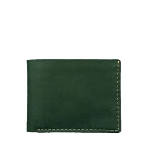 Dark Green Real Leather Men <b>Bifold</b> Wallet Minimalist Cardslots Photo ID Window Money Clip Cash Pocket Contrast Stitch Male <b>Purse</b> - Product Image 1