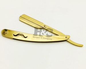 Nuevas Navajas de Barbero con Mango Dorado, Cuchilla Intercambiable, Acero Inoxidable de Primera Calidad, Aceptamos Logotipo Personalizado - Product Image 3