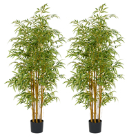 Miniature Arbre de Bambou Géant pour Jardin Zen Intérieur, Plante Artificielle Réaliste en Plastique Écologique, Accessoire de Bureau, Petit Pot de Fleurs
