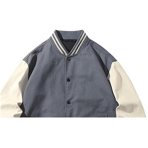 High Quality Vintage Letterman Varsity Flight <b>Jacket</b> Winter Wool Patch Chenille Embroidery <b>Light</b> Hooded Canvas Work Stand Front - Product Image 2