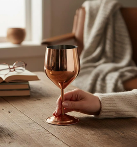 Copa de Vino de Diseño Moderno, Hermosa Copa de Vino de Lujo, Copa de Vino Tinto Plateada en Cobre, Accesorios para Bar - Product Image 5