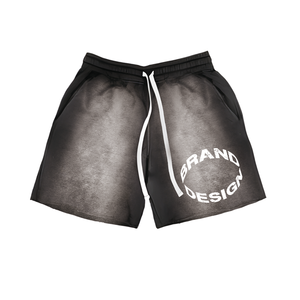 Pantalones Cortos Casuales Personalizados para Hombre, 100% Algodón, con Lavado Ácido, Parches Bordados, Dobladillo Crudo, Corte Desgastado, Estilo Vintage - Product Image 3