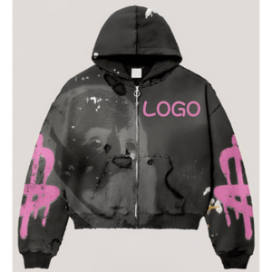 Custom Print Zip Hoodie Fleece Hoodie Casual Hoodie for Unisex Hoodie Bulk Supply - Product Image 3