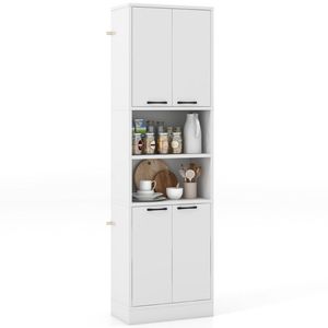 Armadio da Cucina Alto 75 Pollici con Ante e Ripiani, Elegante Credenza per Organizzazione e Stoccaggio - Product Image 1