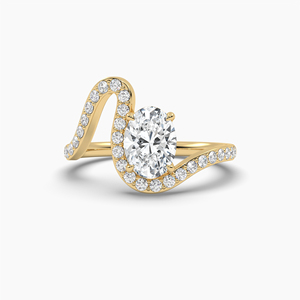 Fabriqué à la main au design unique 1.35 Ctw ovale Moissanite côté pierre bague Accents 925 argent Sterling VABS diamant marque en gros - Product Image 1