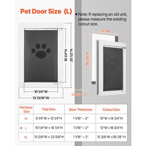 Puerta para Mascotas Resistente a la Intemperie con Tres Solapas Magnéticas, Marco Metálico Resistente para Uso Interior y Exterior, para Perros, Gatos y Animales Pequeños - Product Image 5