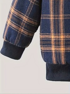 Veste d'hiver décontractée pour homme, à capuche, épaisse, doublée de polaire, à motif animalier uni, avec fermeture éclair - Product Image 2
