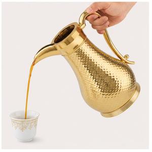 Luxury Gold Plated <b>Arabic</b> Coffee Dallah Traditional Hammered Design Vacuum Flask Pot for Ramadan & Majlis In Cheapest Price - Product Image 4