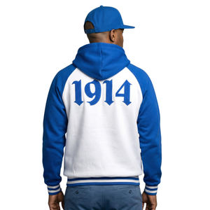 Sudadera con Capucha Bicolor Phi Beta Sigma Azul y Blanco para Hombre, Sudadera con Capucha con Letras Griegas, Ropa de Fraternidad Premium, Corte Clásico - Product Image 2
