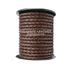 Top vente cordon en cuir véritable marron moyen chaud en gros tressé Bolo résultats de bijoux tailles personnalisées couleurs bricolage artisanat - Product Image 1