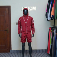 Ensemble streetwear maternité coupe-vent uni avec short et veste zippée deux pièces unisexe été 100% coton imperméable