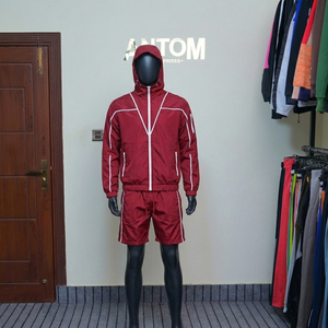 ชุดเซ็ตเสื้อแจ็คเก็ตและกางเกงขาสั้นสไตล์สตรีทแวร์ ซิปหน้า ผ้าฝ้าย 100% สำหรับฤดูร้อน ใส่ได้ทั้งชายและหญิง - Product Image 3