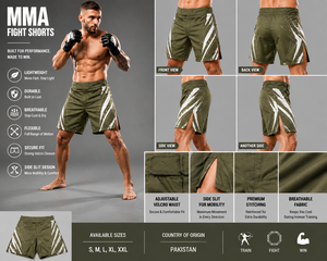 Shorts de combat MMA personnalisés en gros pour hommes, sublimés, pour entraînement BJJ No-Gi, séchage rapide, légers et extensibles, athlétiques - Product Image 1