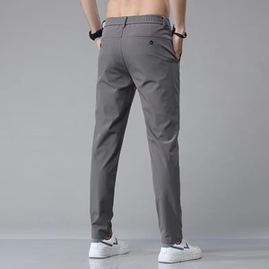 Men's Summer Casual Ice <b>Silk</b> Stretch Quick Dry Vintage <b>Pants</b> Mid Waist Breathable Sweatpants Loose Flat Front Drawstring Closure - Product Image 2