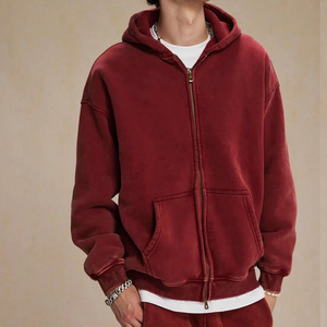 Heavyweight Cotton <b>Oversized</b> Men Tracksuit Two Piece Set Custom Washed Hoodie and <b>Joggers</b> Sweatsuit for Wholesale - Product Image 5
