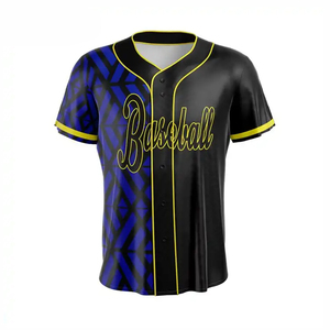 High Quality Breathable Quick Dry Anti-Bacterial Unisex Custom Short Sleeve <b>Baseball</b> & Softball Jerseys 100% Polyester Material - Product Image 2
