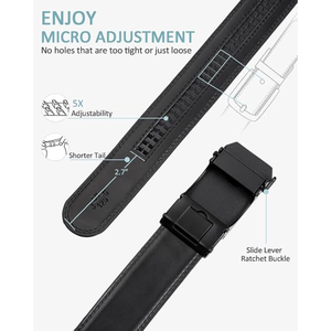 Ceinture automatique en cuir véritable, cuir de vachette, motif écossais, largeur 3,5 cm, boucle carrée en alliage, imprimé par transfert thermique, formelle pour homme, 110-130 cm - Product Image 4