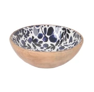 Tazón de madera esmaltada hecho a mano, tazón de madera esmaltada para ensalada, tazón de madera de mango, tazón de madera de acacia, a un precio mayorista muy bueno. - Product Image 1