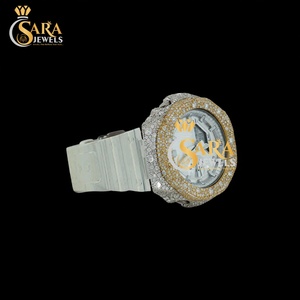 Luxury Square Diamond <b>Watch</b> VVS Moissanite <b>rubber</b> strap <b>watch</b> Iced Roman Numeral Premium Jewelry From India - Product Image 3