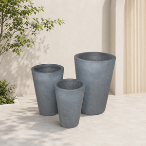 Ensemble de jardinières en fibre de verre prêtes à être expédiées pour l'entrée, le hall, la terrasse et la décoration du jardin. Matériau robuste, léger et résistant aux intempéries. - Product Image 2