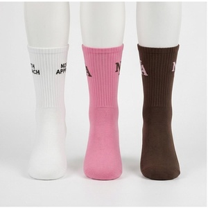 Crew <b>Socks</b> Geometric Pattern Blue Breathable <b>Running</b> <b>Socks</b> for Adults Spring Season - Product Image 1