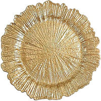 Assiette de service contemporaine en argent, compatible lave-vaisselle, motifs personnalisés, finition polie, créations Lavie, décoration de table de mariage