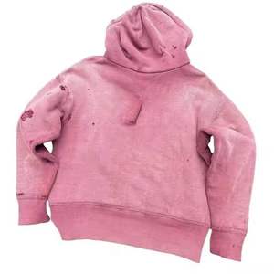 Sweat à capuche vintage double couche, délavé à l'acide, effet usé, brodé, personnalisé, streetwear, polaire 100% coton, hiver - Product Image 2