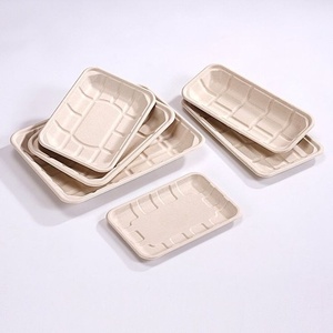 Barquette alimentaire légère jetable en bagasse de canne à sucre, taille personnalisée, biodégradable, pour viande, volaille et fruits de mer - Product Image 1