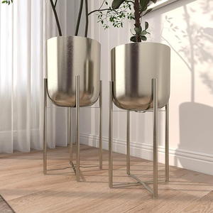 Metal Copper Planter Set of 2, Hammered Plant <b>Pots</b> Use as Vase Candle Holder Christmas Decor Metal Planter - Product Image 6