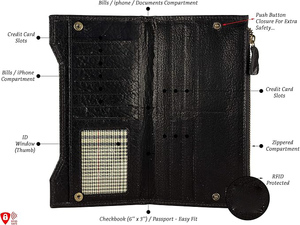 Portefeuille long en cuir véritable léger pour homme avec logo personnalisé, fermeture à bouton-pression, tendance, haute qualité, prix de gros OEM - Product Image 2