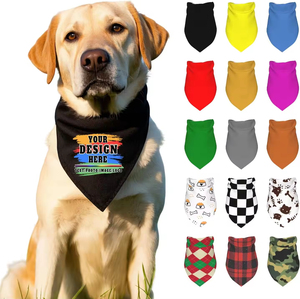 Vente en gros : Bandana carré pour animaux de compagnie en 100 % coton, motif imprimé triangulaire, col personnalisable, design tendance été, logo personnalisable - Product Image 1