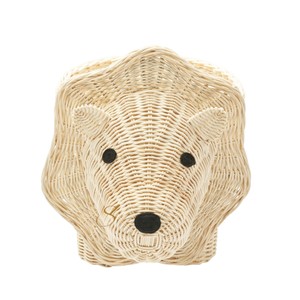 Cute Lion Shaped Rattan <b>Basket</b> Woven Decorative Toy Storage Bin Kids Blanket Clothes Laundry <b>Hamper</b> Natural Open - Product Image 4