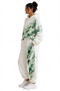 <b>Women</b> Autumn Hooded Drawstring 2 in 1 Tracksuit Set Green Galaxy Print Loose Fit Casual <b>Sweatsuit</b> - Product Image 2